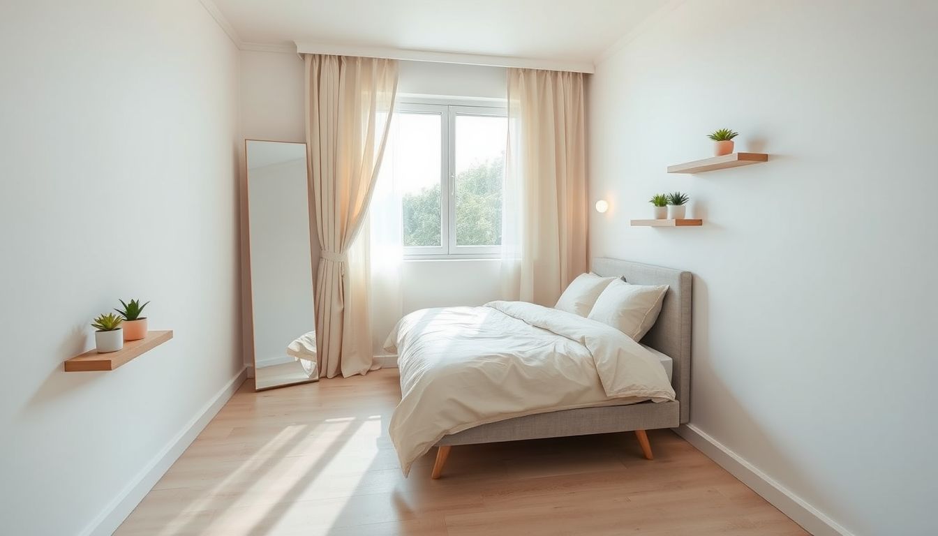 7. Serba Terang dengan Cermin, Trik Desain Kamar Tidur 1.5 x 2 Meter Terlihat Dua Kali Lipat